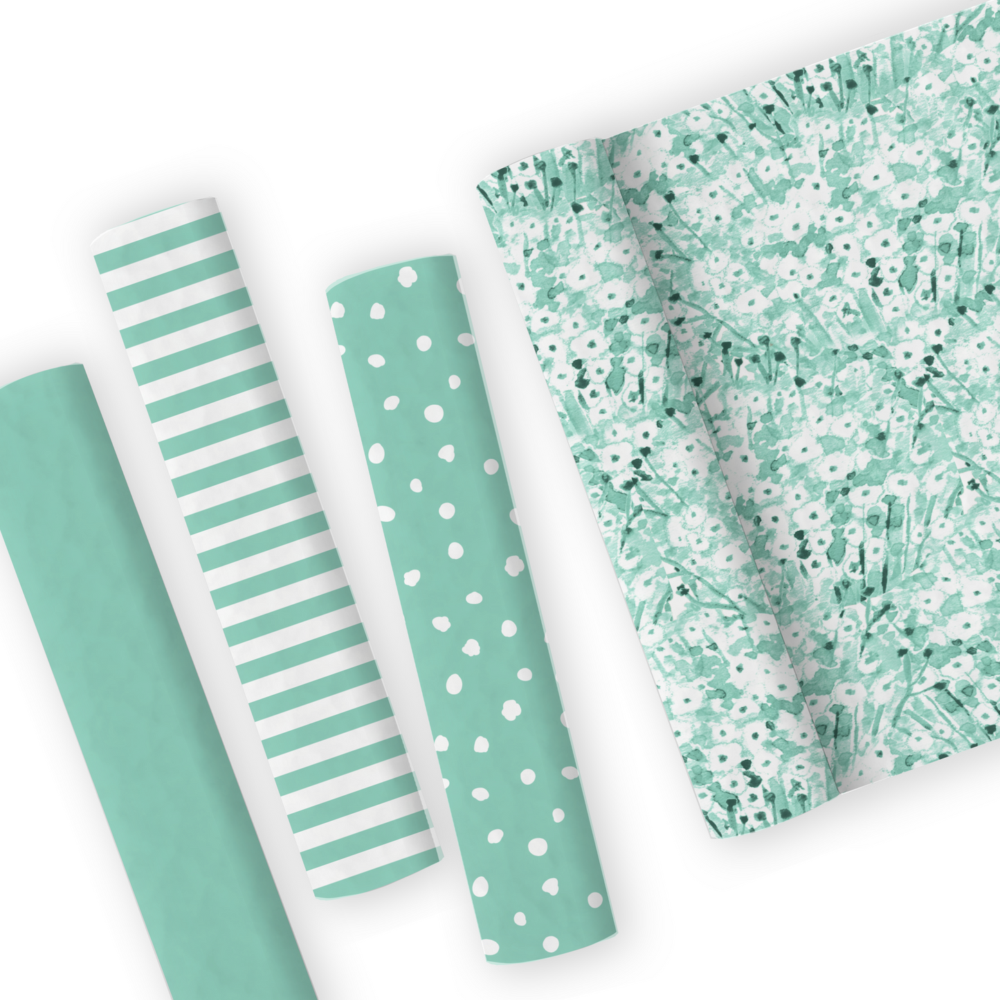 Green Shabby Chic Floral Leatherette And Coordinating Fabrics