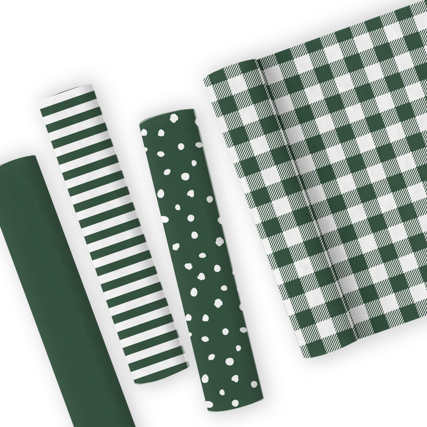 Dark Green Gingham Leatherette
