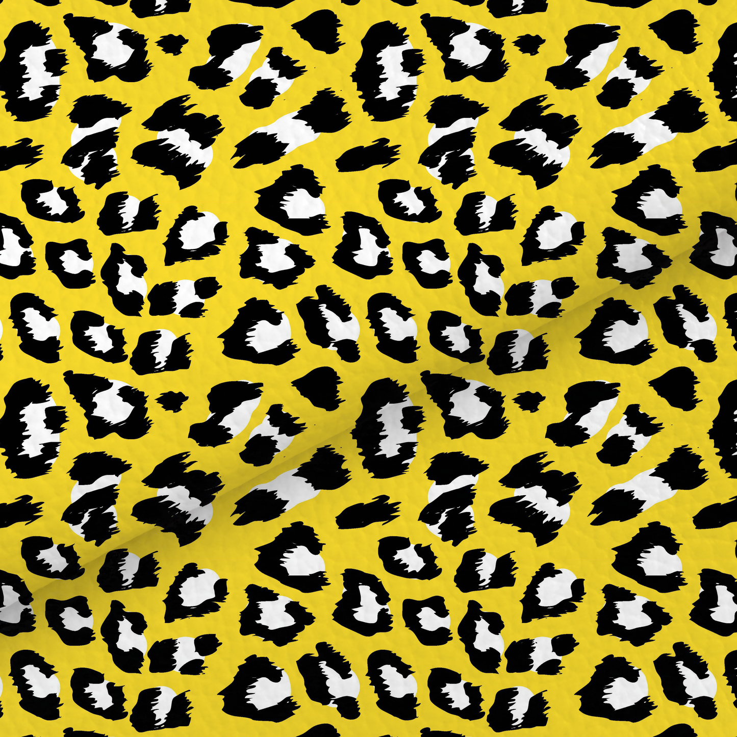 Yellow Leopard Print Leatherette