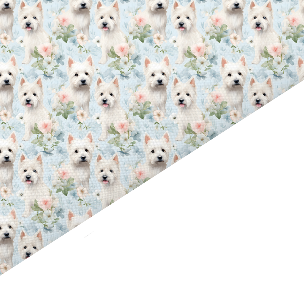 Westie Canvas And Felt Backed Fabric - SKU O8