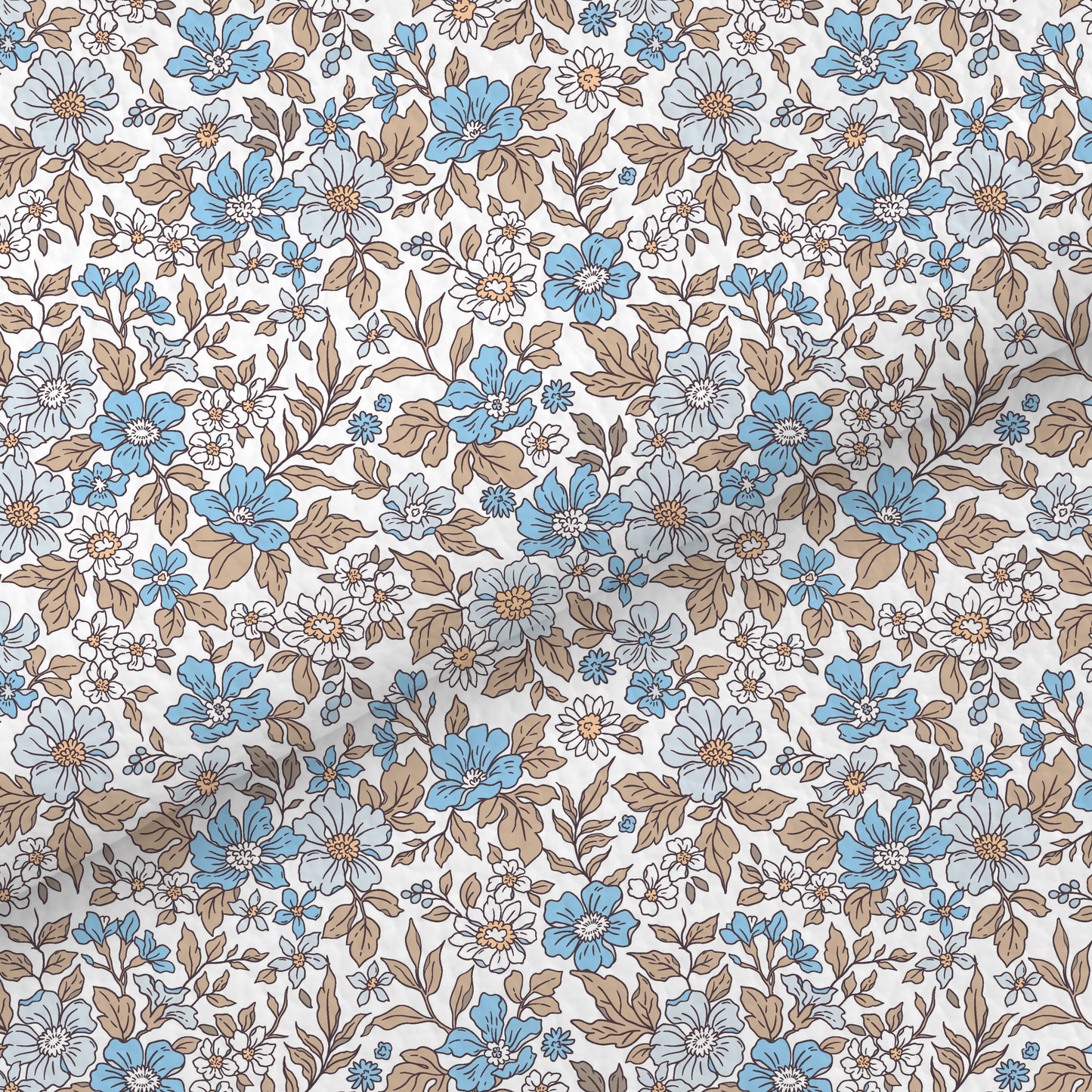 Blue Liberty Style Floral Leatherette