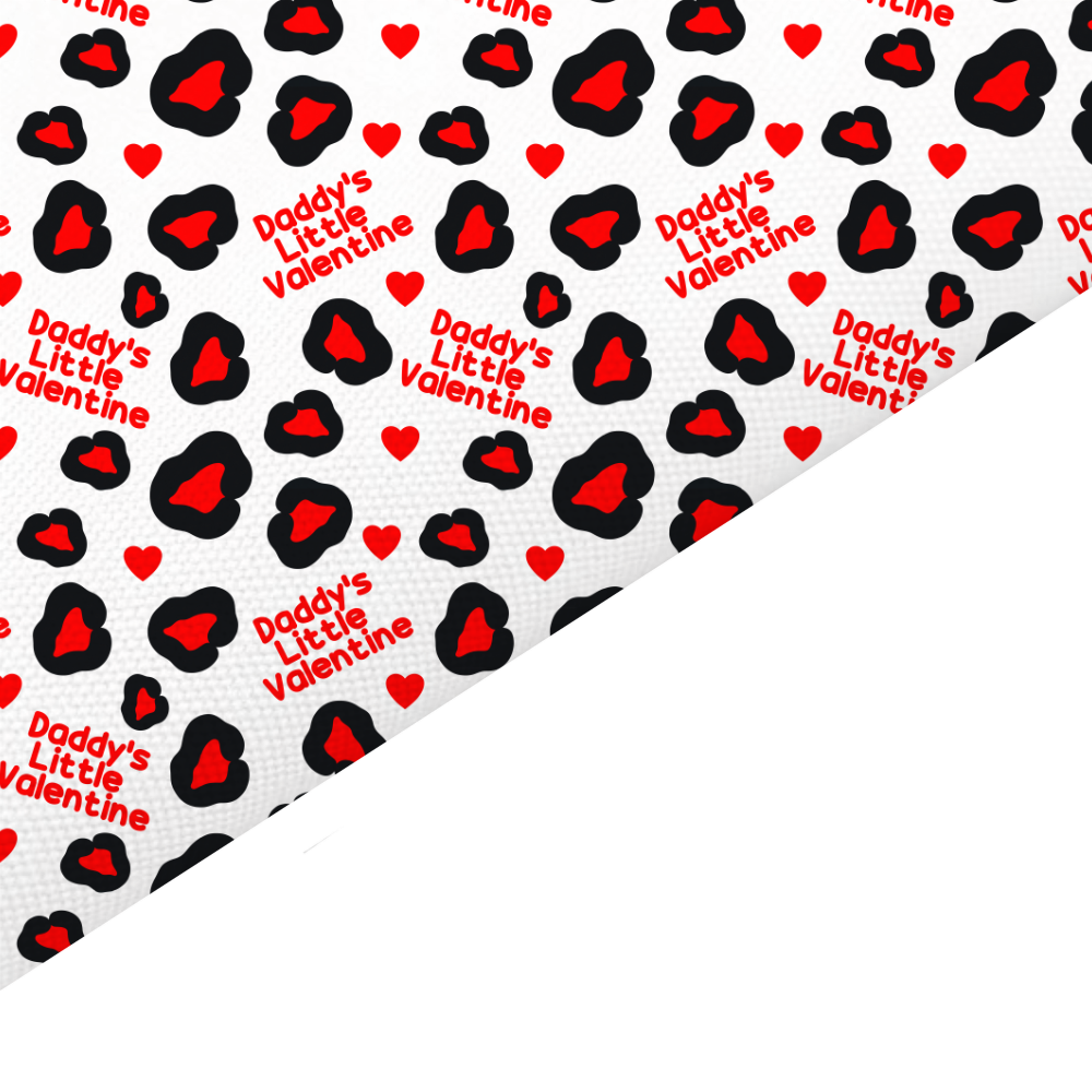 Red Daddy’s Little Valentine Canvas And Felt Backed Fabric - SKU A56
