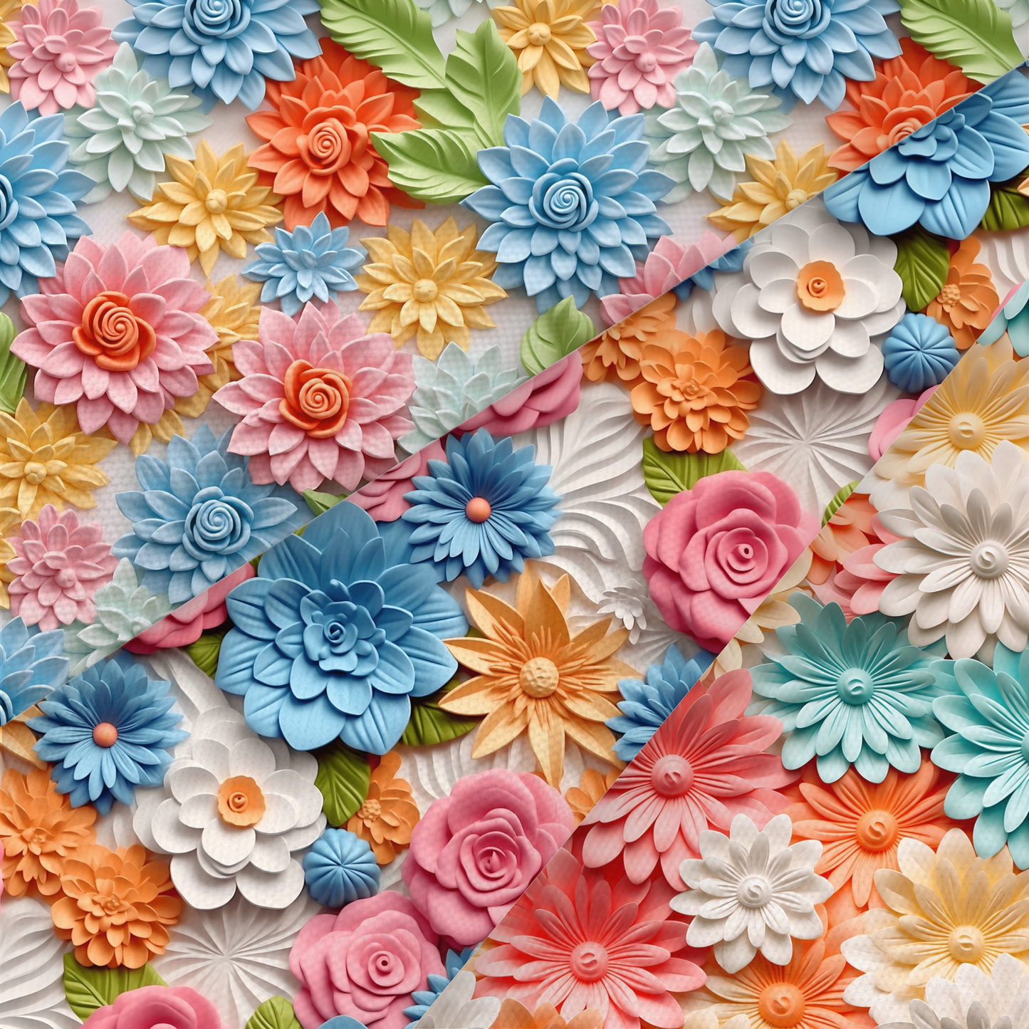 3D Effect Floral Printed Fabric
