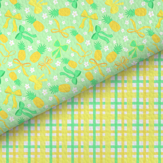 Pineapple And Plaid Half And Half Leatherette