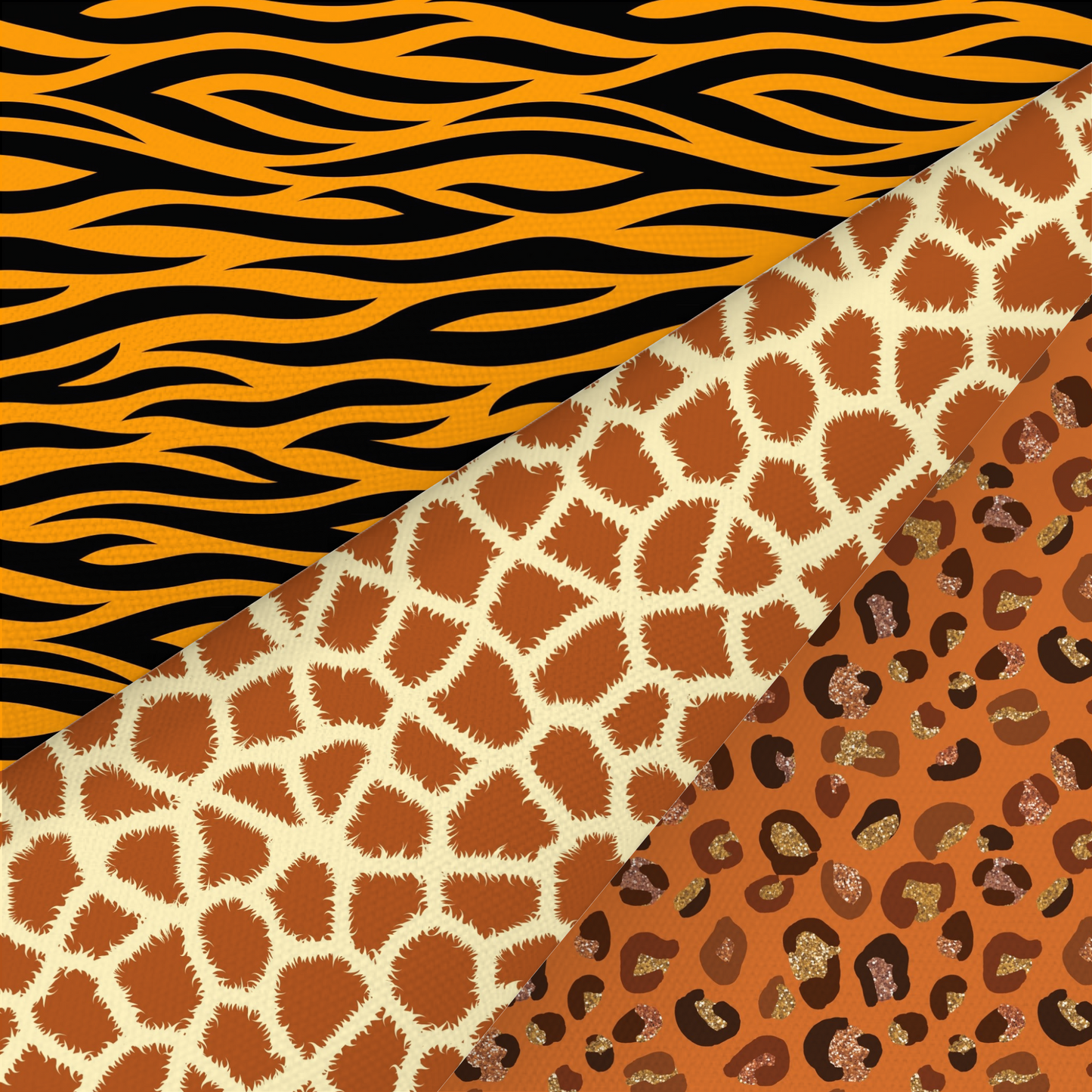 Tiger, Giraffe And Leopard Print Printed Fabric