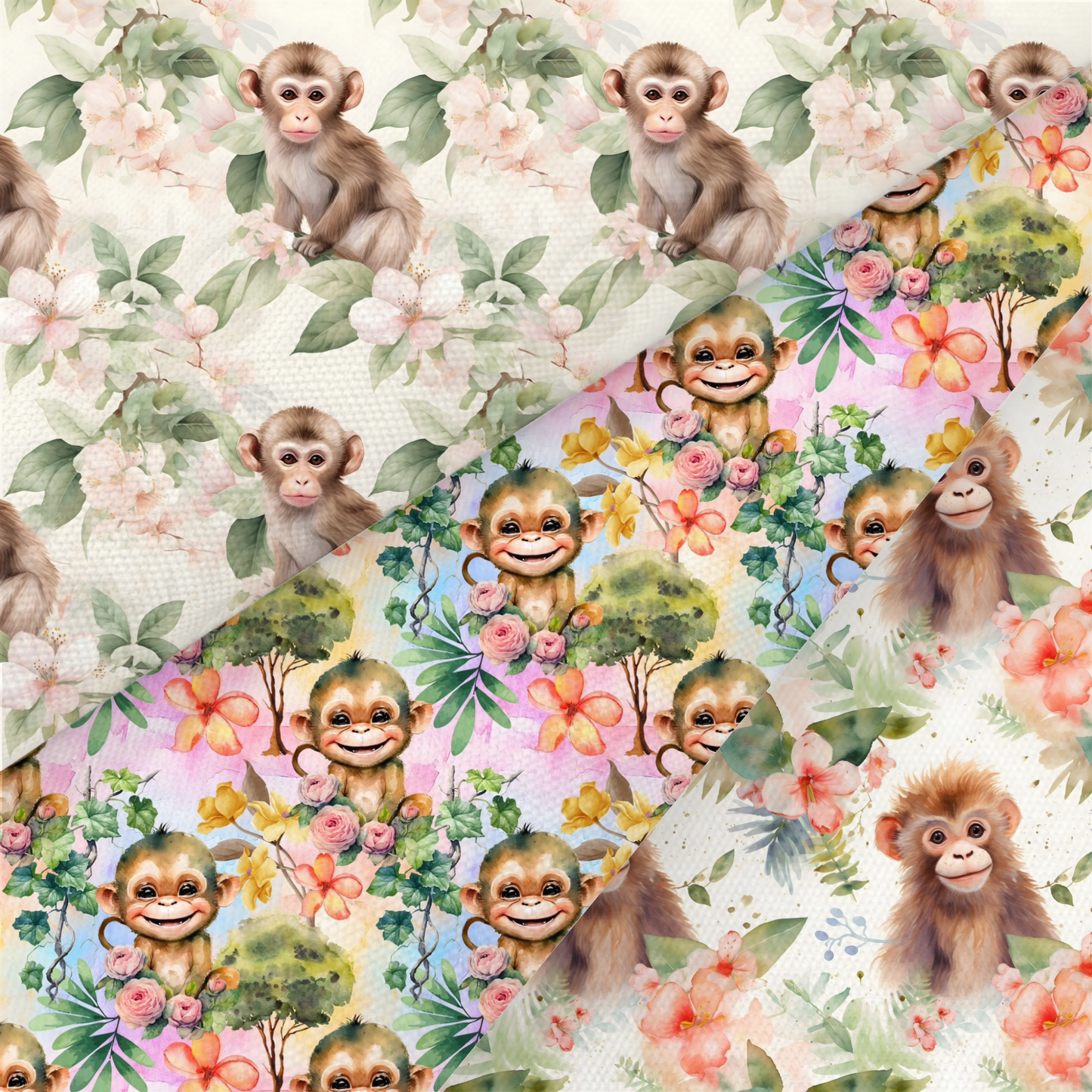 Monkey Printed Fabric