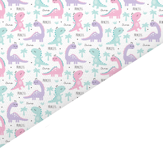 Pastel Dinosaur Canvas And Felt Backed Fabric - SKU B57