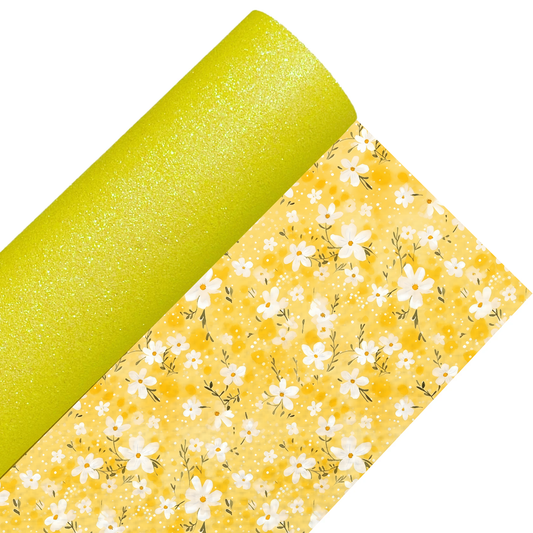 Ditsy Floral Fine Glitter Double Sided Fabric