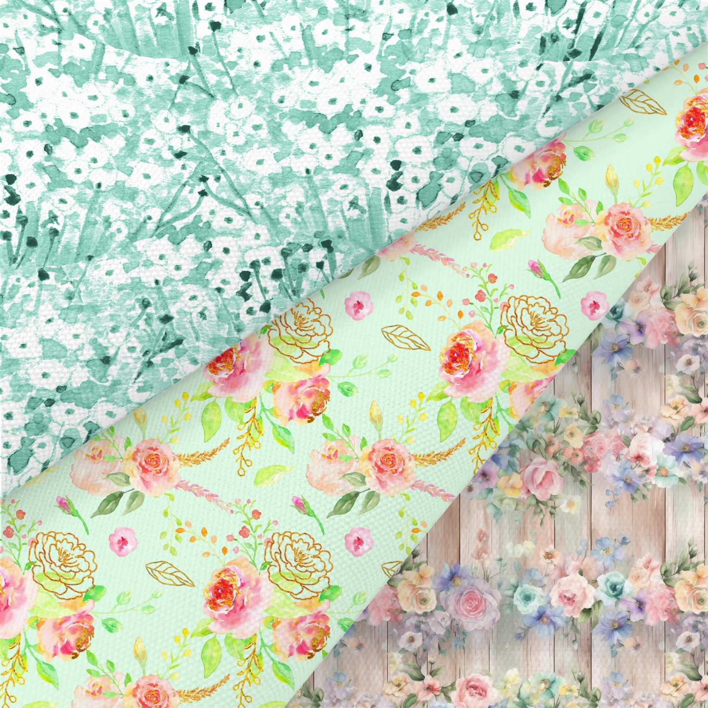 Shabby Chic Floral Printed Fabric