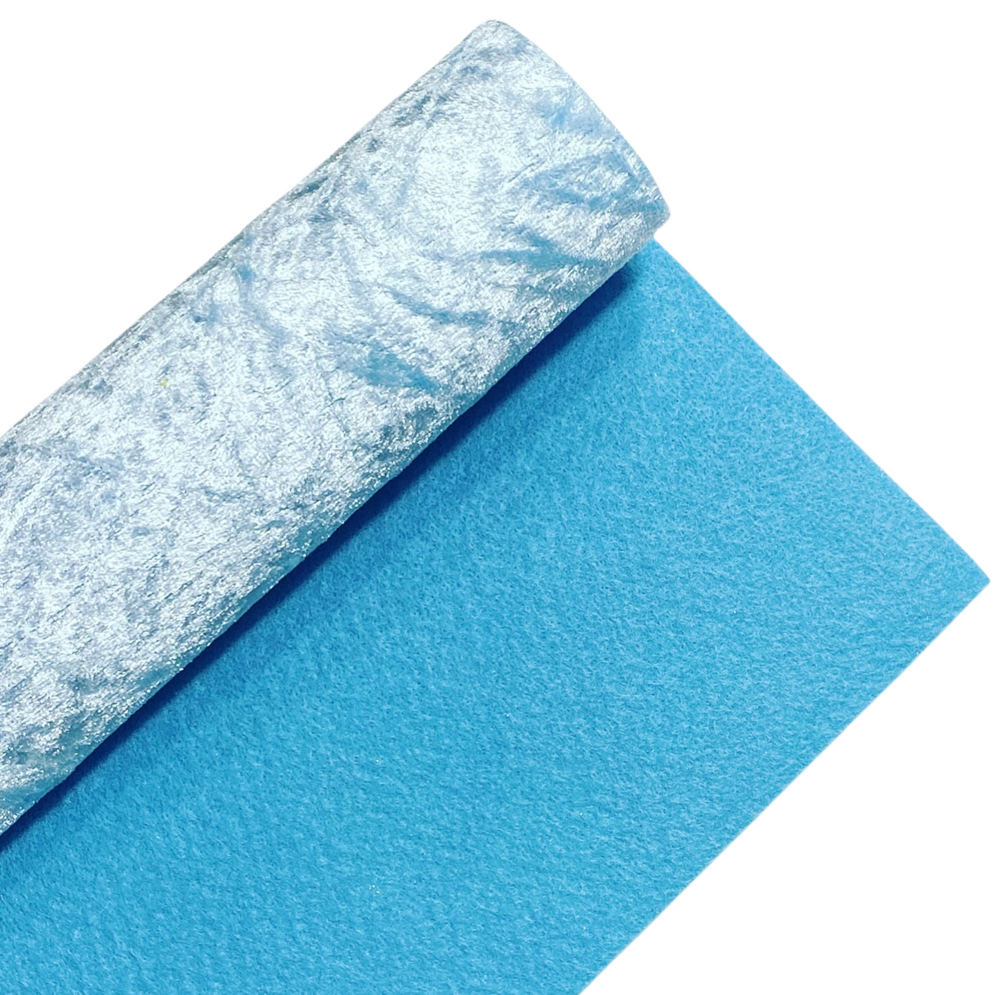 Baby Blue Crushed Velvet Fabric Felt