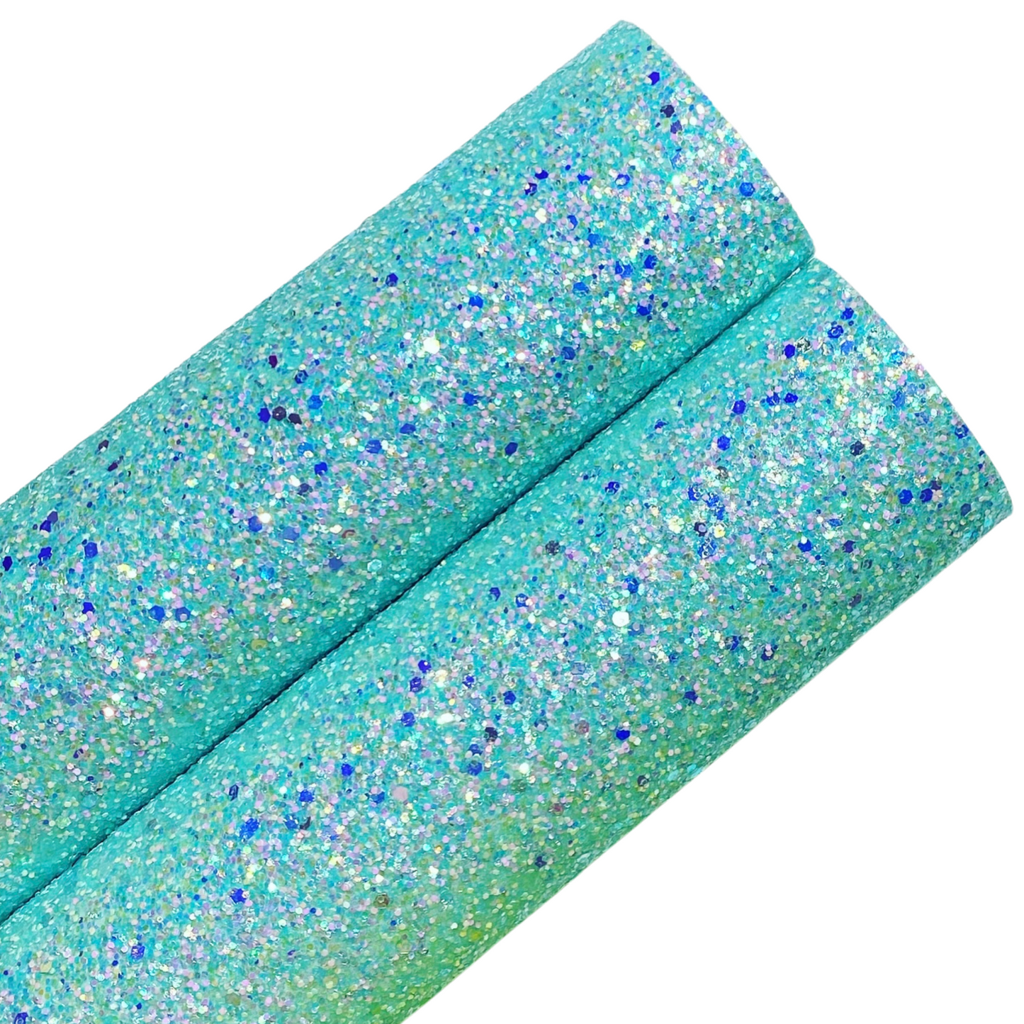 Neon Blue Chunky Glitter Felt Backing