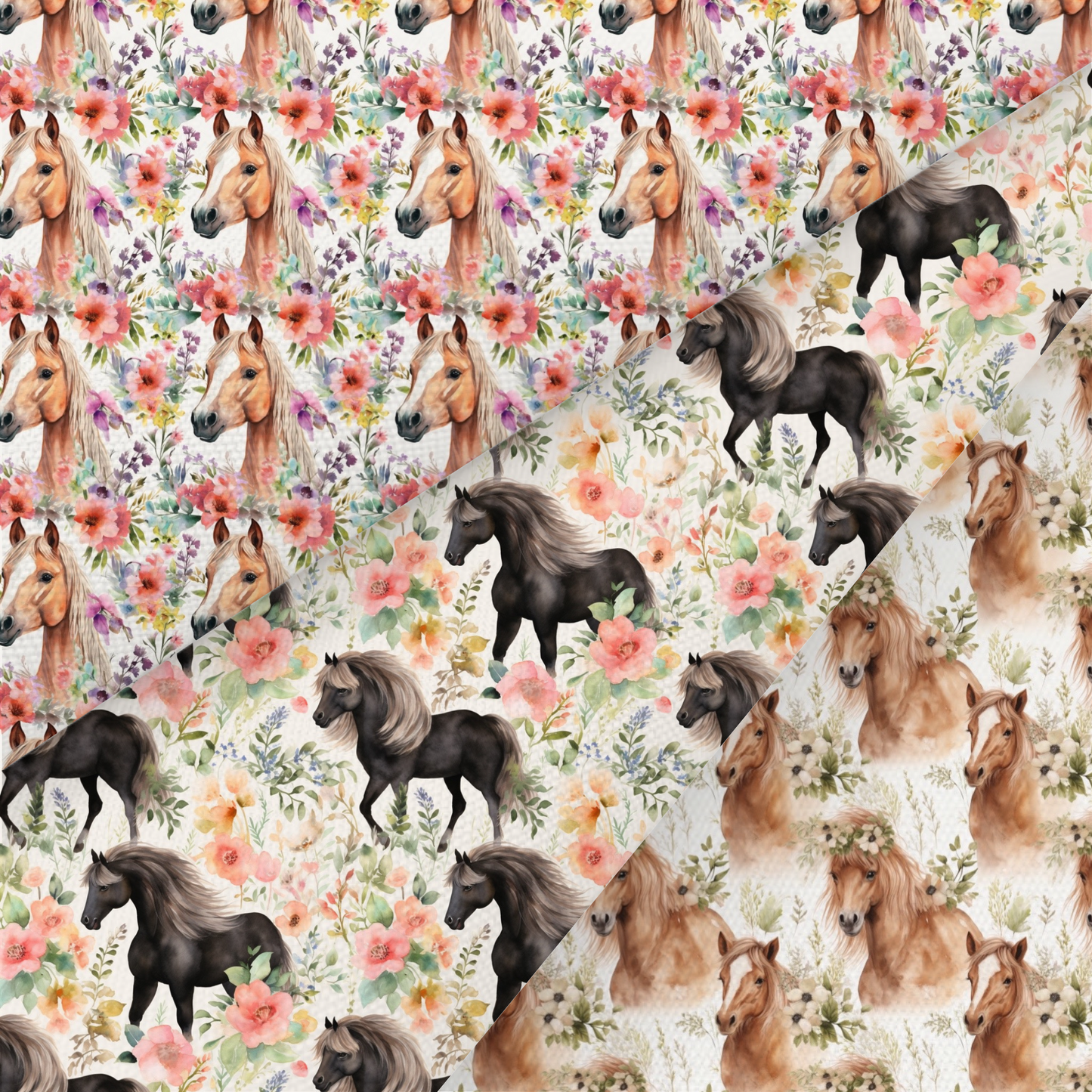 Horse Printed Fabric