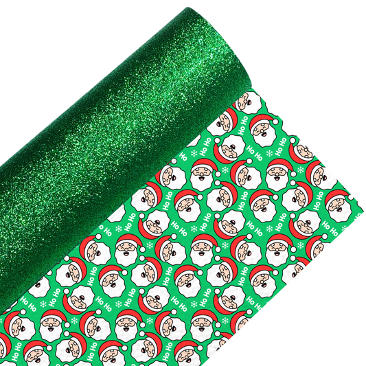 Santa Fine Glitter Double Sided Fabric