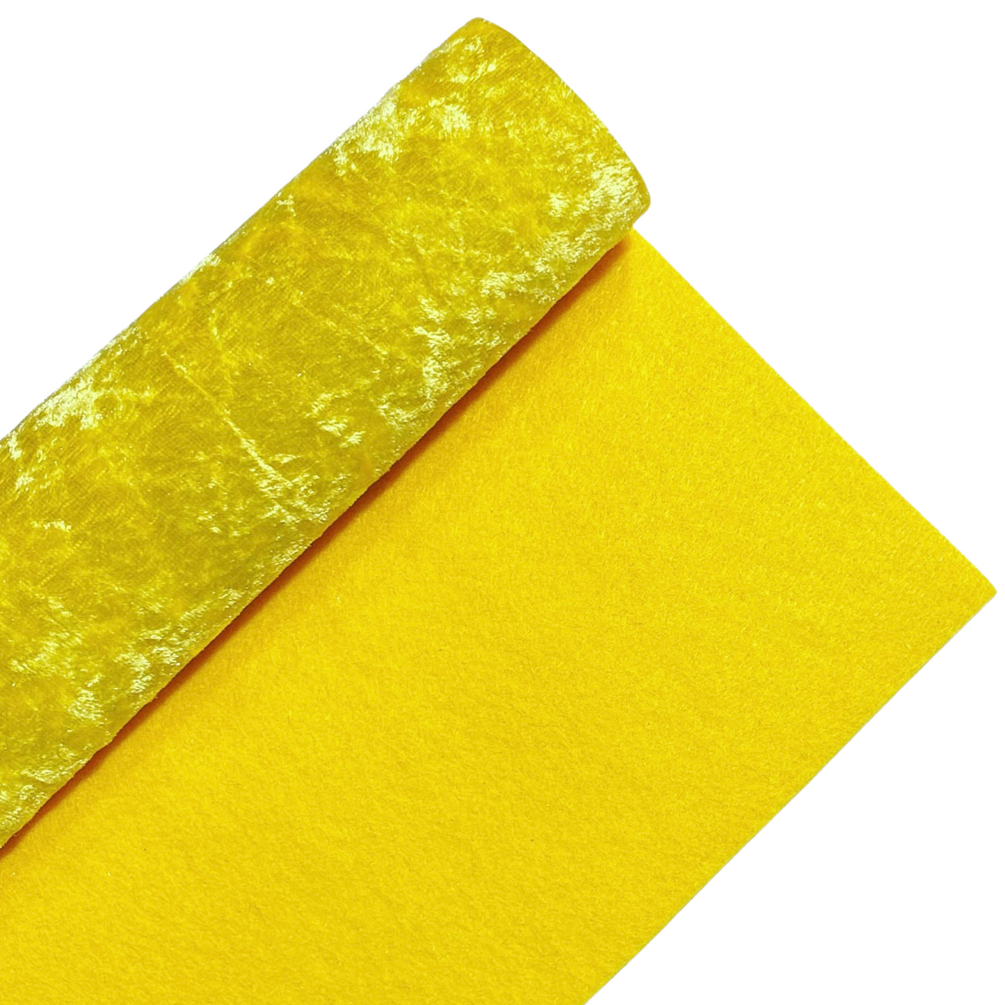 Yellow Crushed Velvet Fabric Felt