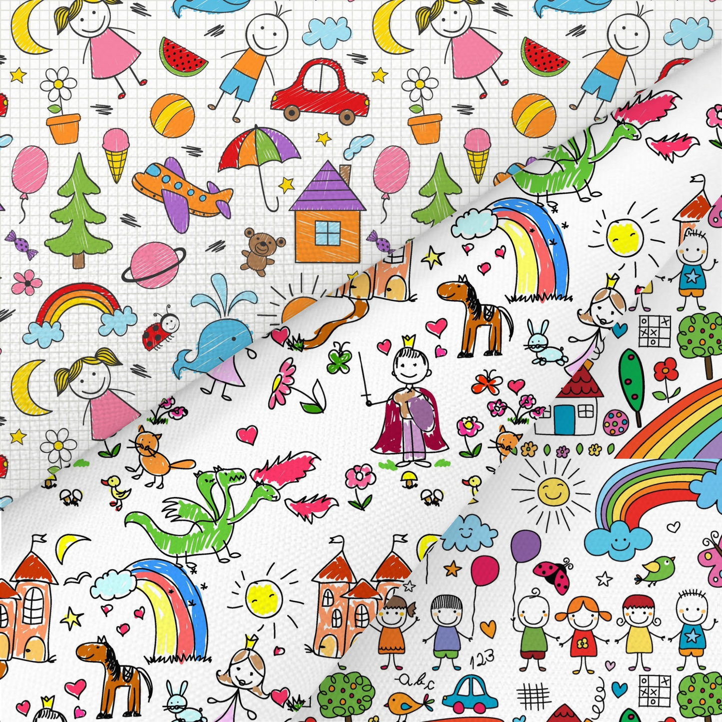 Doodle Printed Fabric