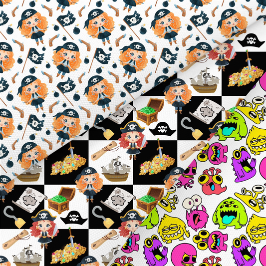 Pirate And Monster Printed Fabric