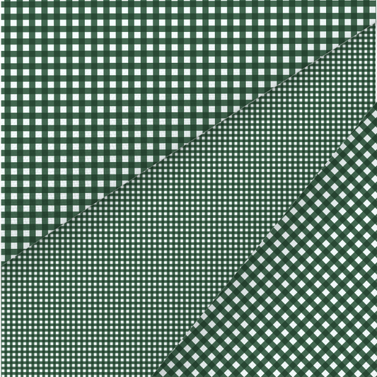 Dark Green Gingham • Canvas And Felt Backed Printed Fabric
