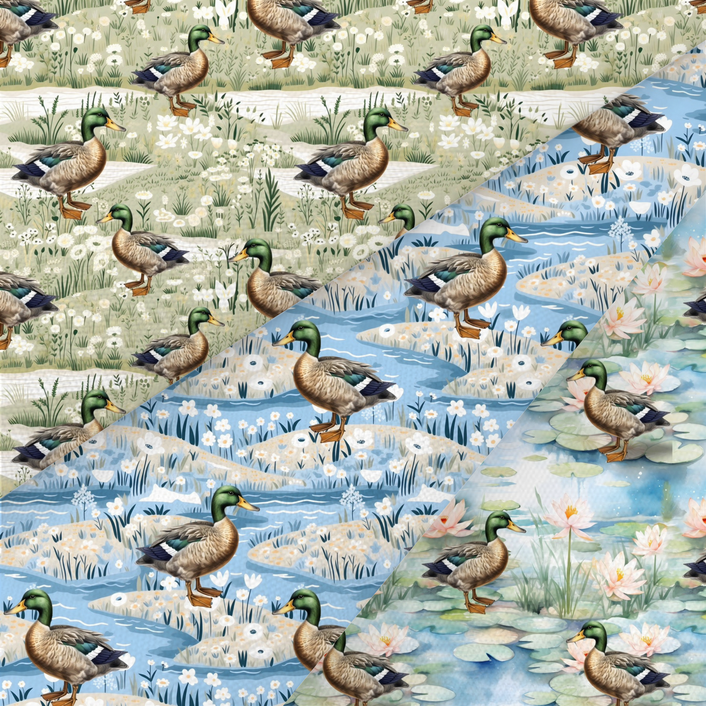 Mallard Duck Printed Fabric