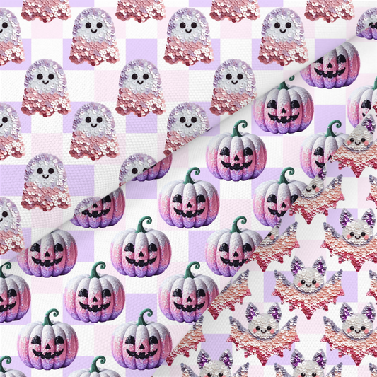 Sequin Effect Halloween Printed Fabric