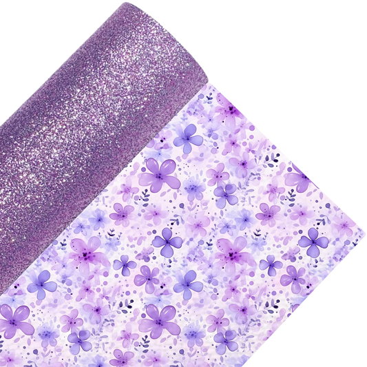 Ditsy Floral Fine Glitter Double Sided Fabric