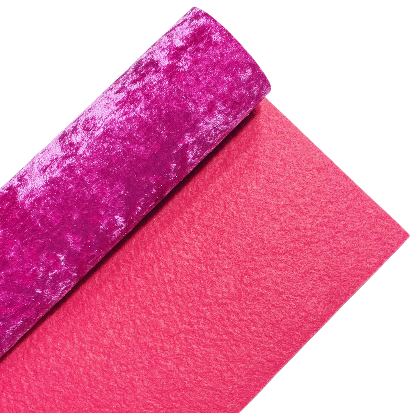 Raspberry Pink Crushed Velvet Fabric Felt