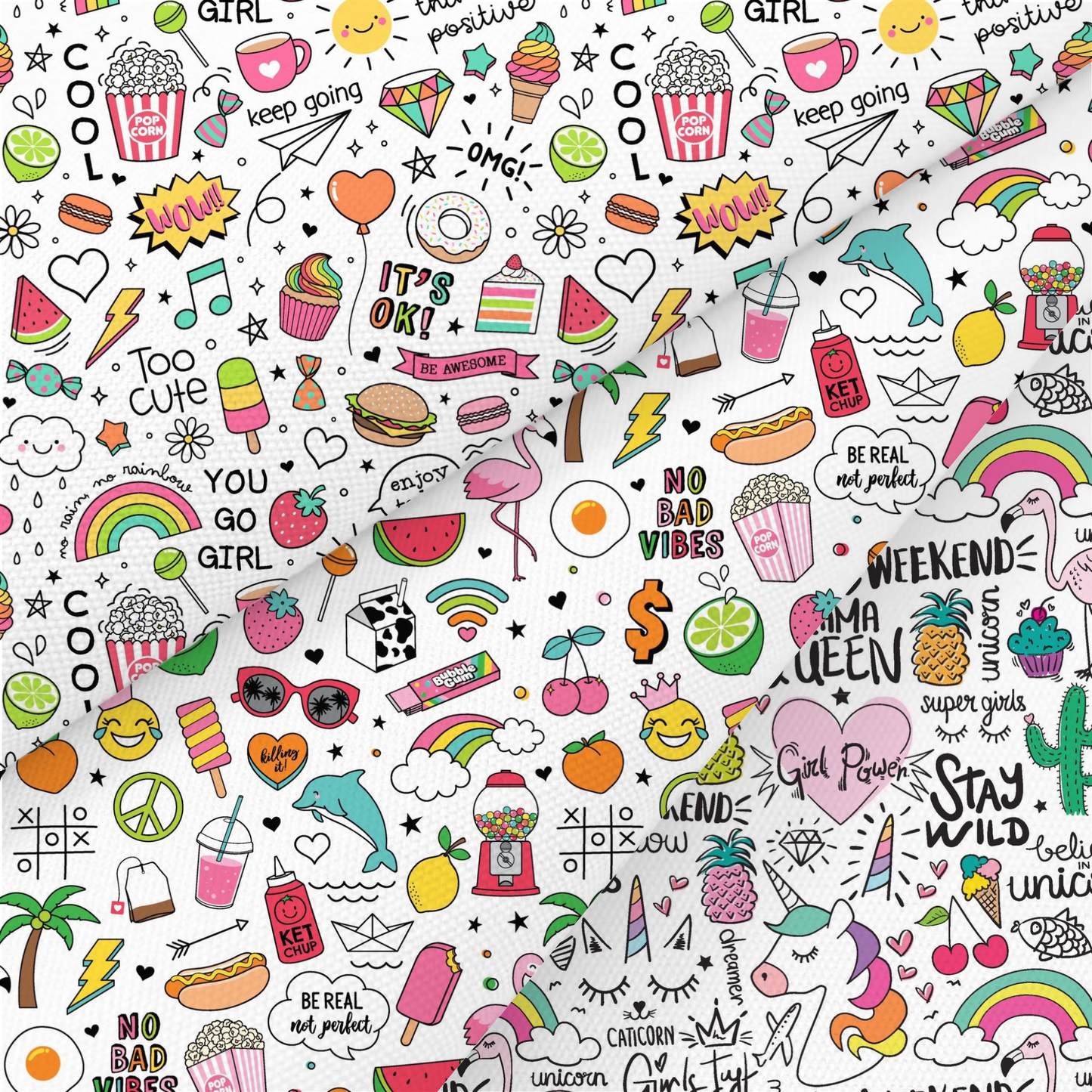 Doodle Printed Fabric