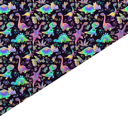 Black Dinosaur Canvas And Felt Backed Fabric - SKU B59