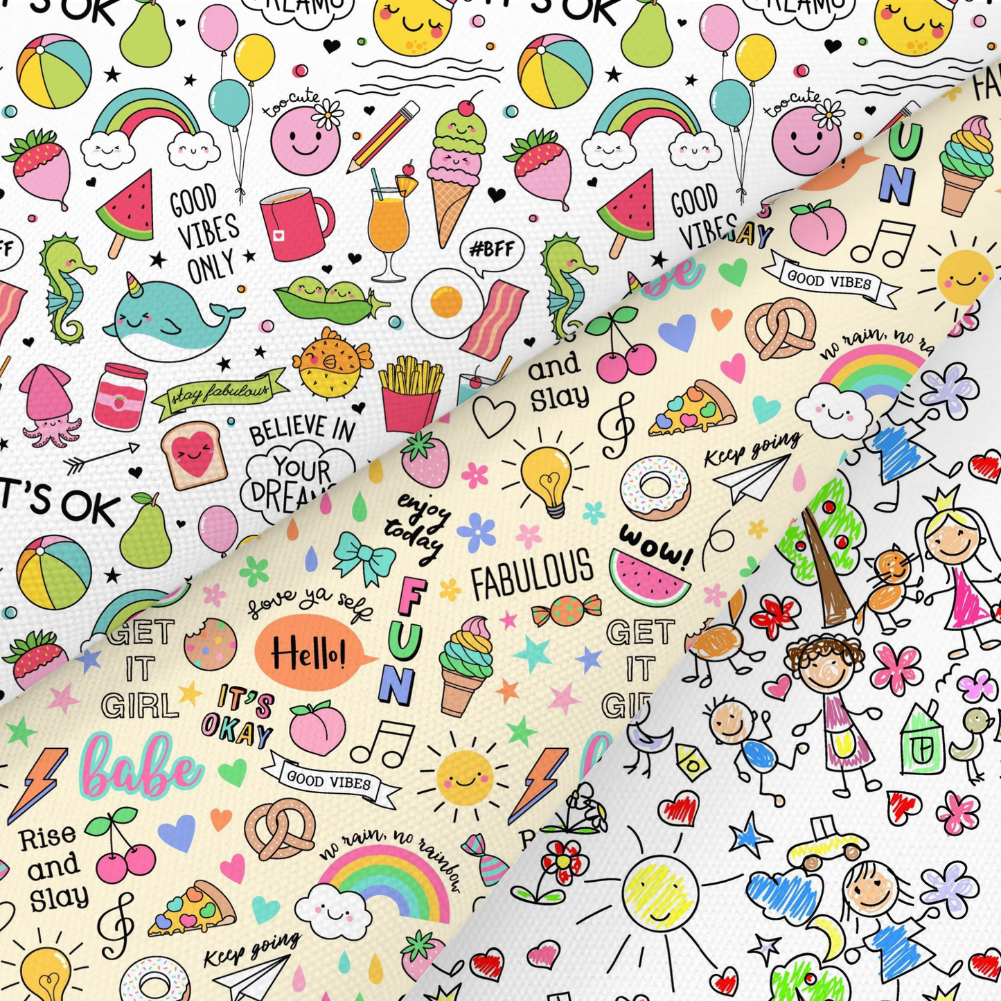 Doodle Printed Fabric