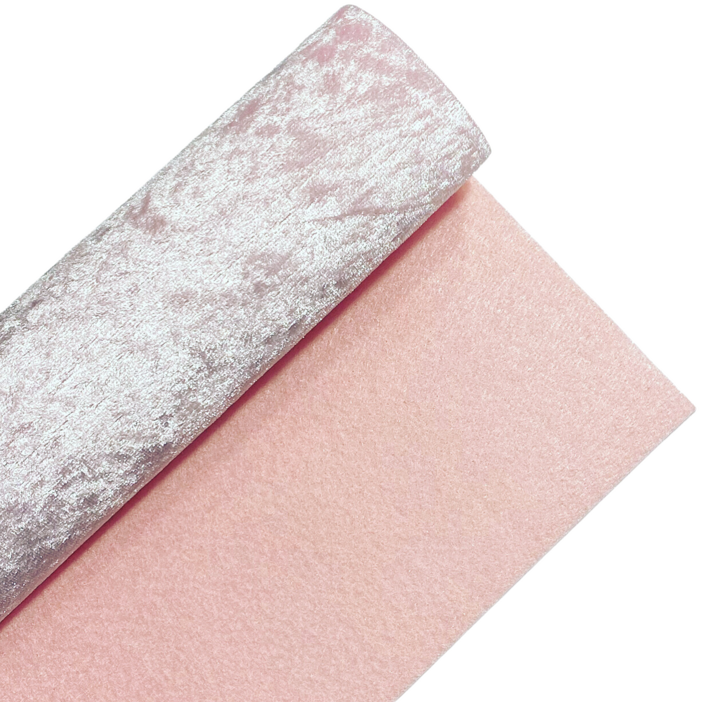 Baby Pink Crushed Velvet Fabric Felt