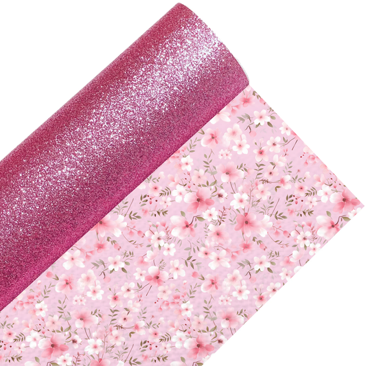 Ditsy Floral Fine Glitter Double Sided Fabric