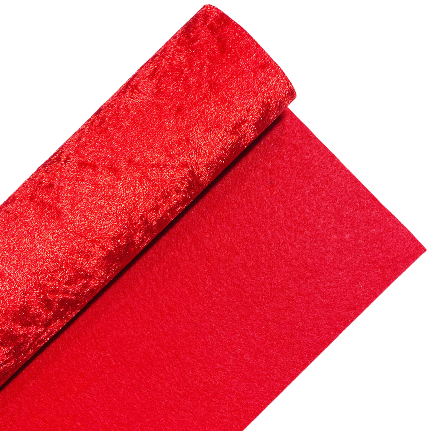 Red Crushed Velvet Fabric Felt