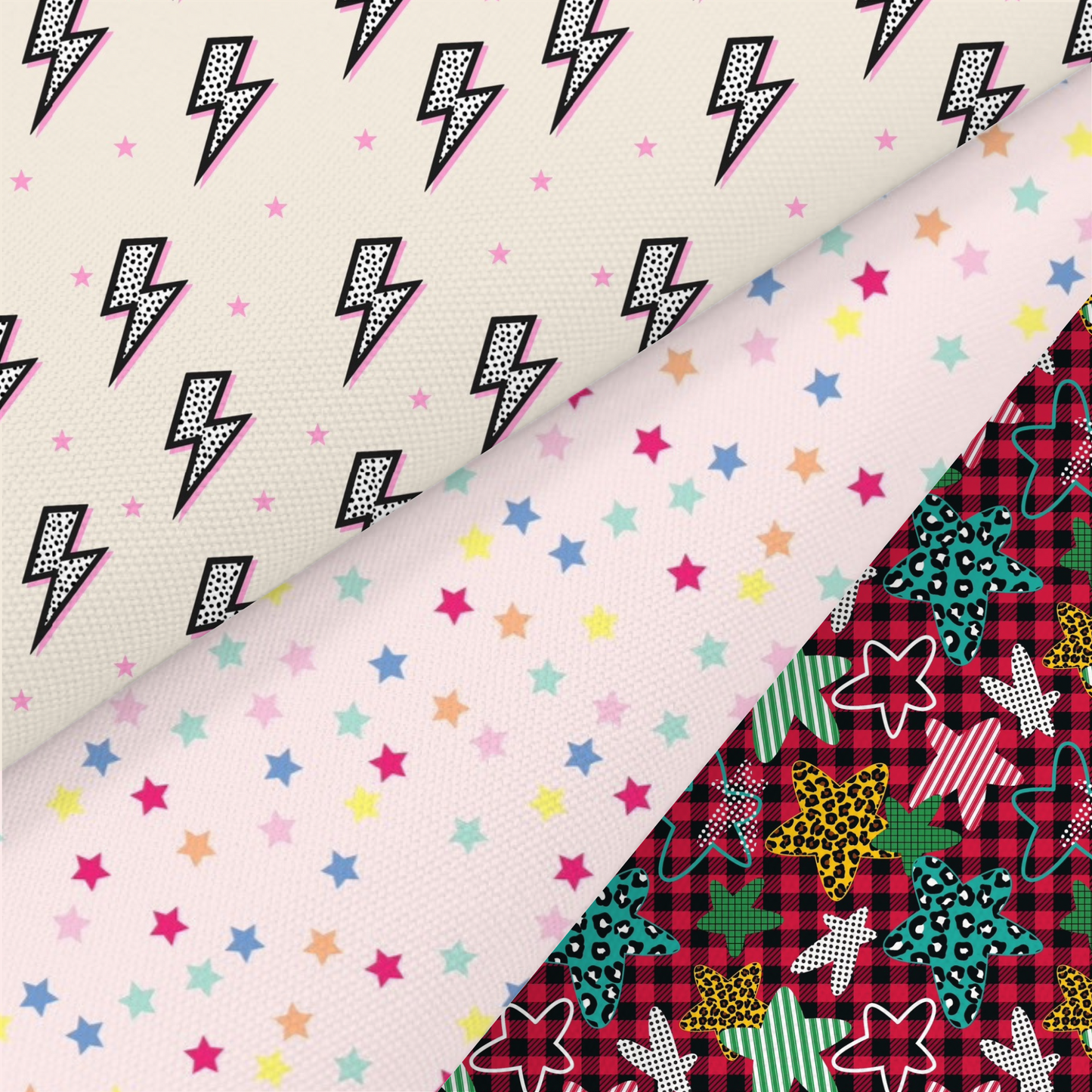 Lightening And Stars Printed Fabric