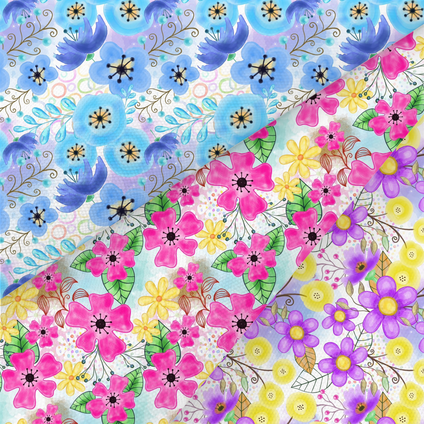 Watercolour Floral Printed Fabric