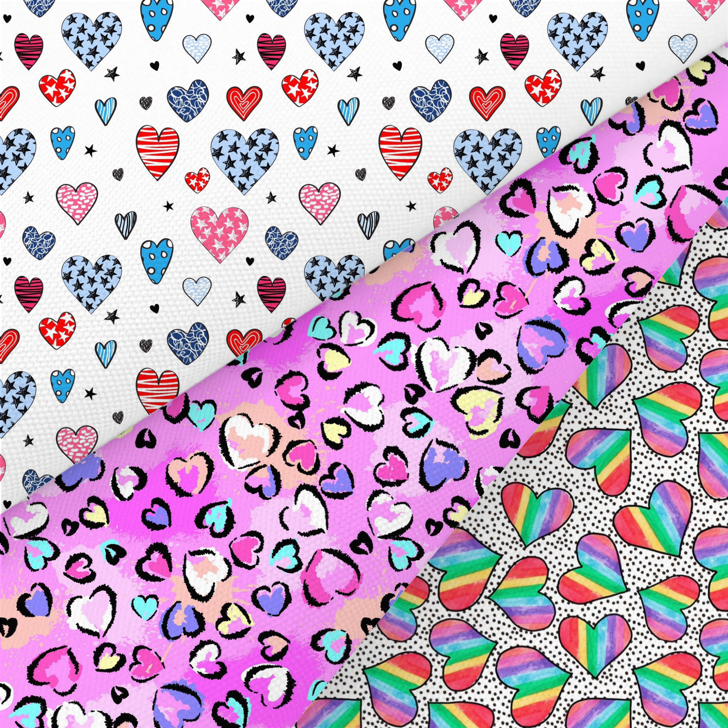 Hearts Printed Fabric