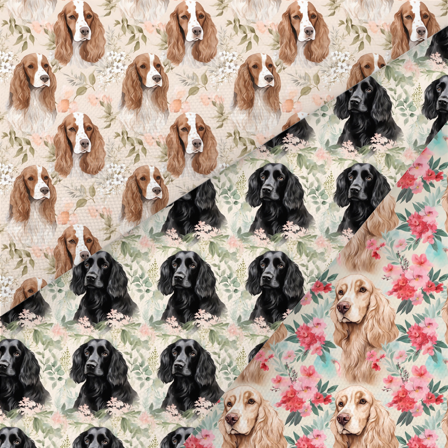 Cocker Spaniel Printed Fabric