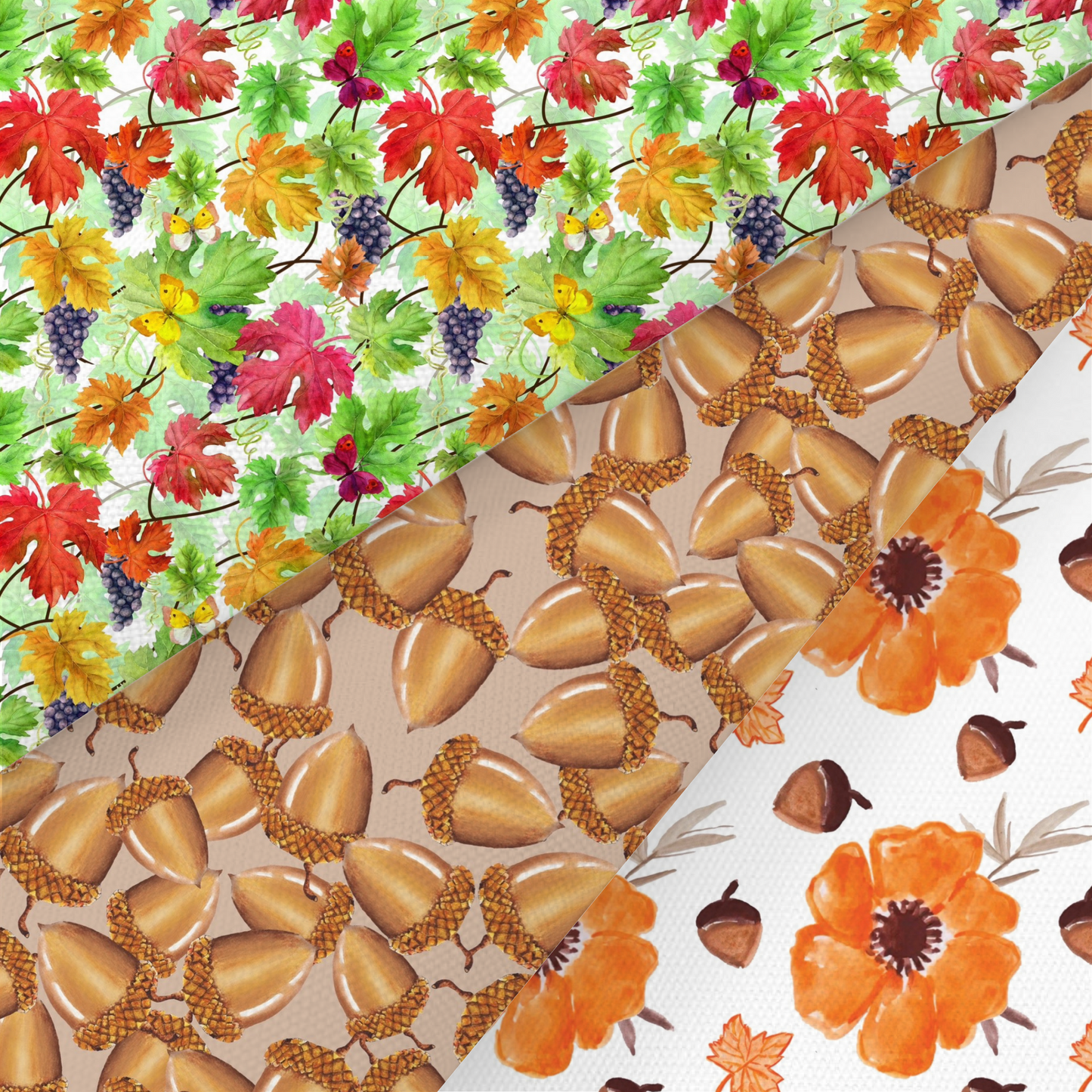 Autumn Florals Printed Fabric