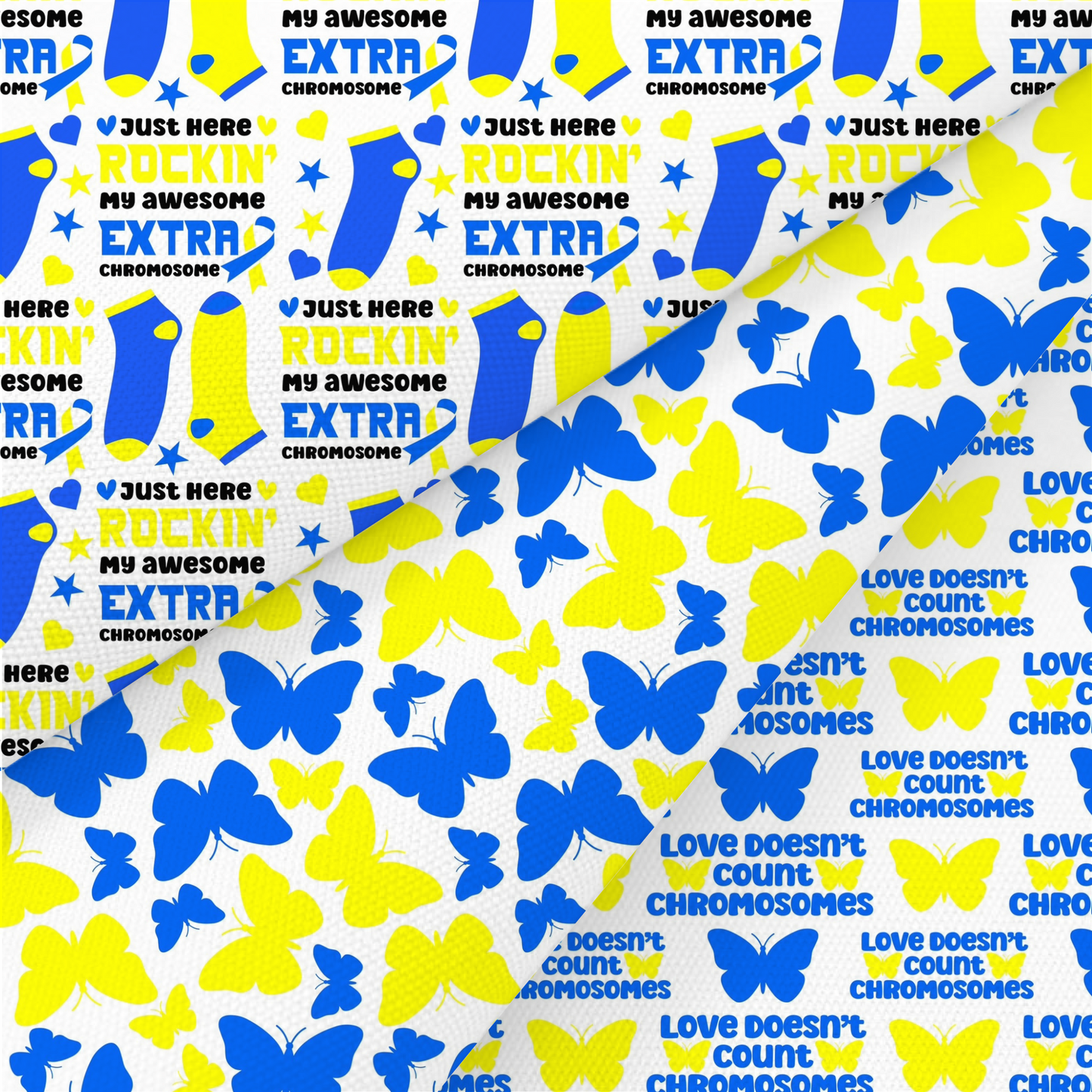 Down Syndrome Awareness Printed Fabric