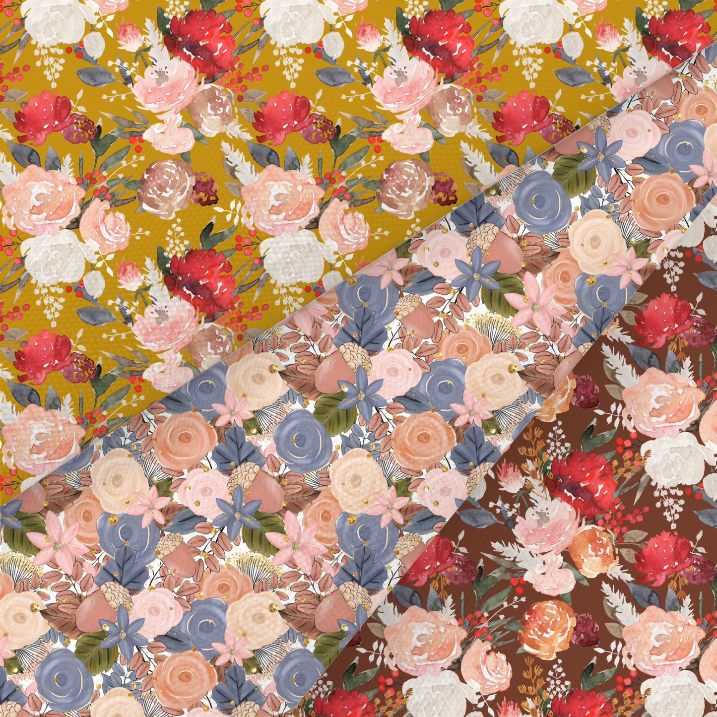 Autumn Florals Printed Fabric