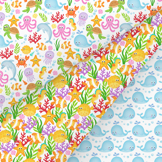 Sea Animals Printed Fabric