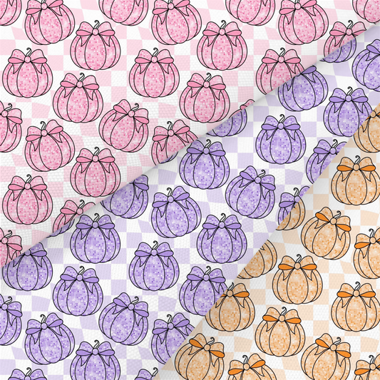 Disco Ball Pumpkins Printed Fabric