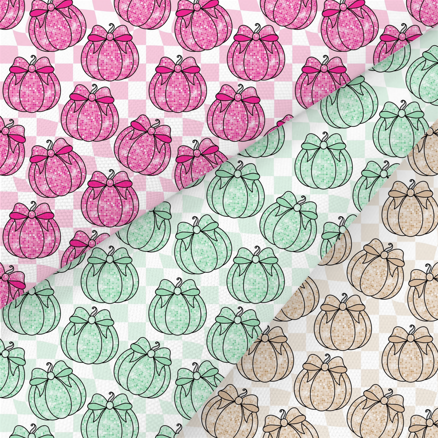 Disco Ball Pumpkins Printed Fabric