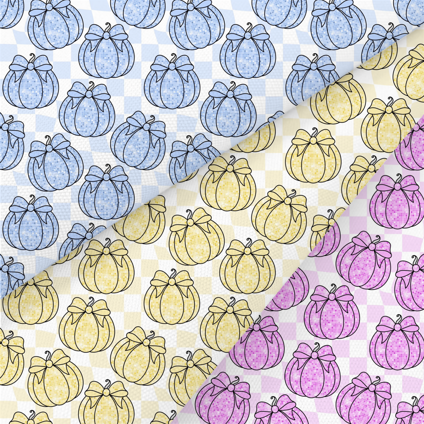 Disco Ball Pumpkins Printed Fabric