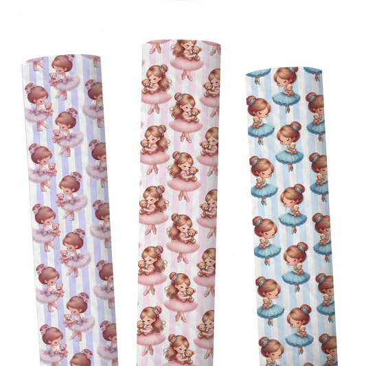 Ballerina And Teddy Bear Leather Trio