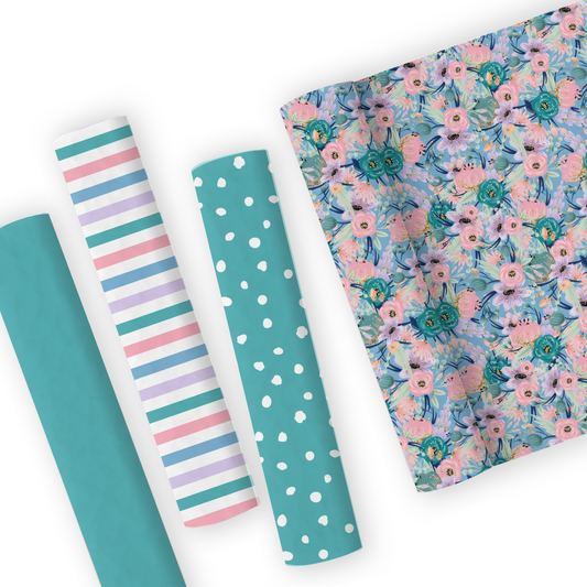 Jade Shabby Chic Floral Leatherette And Coordinating Fabrics