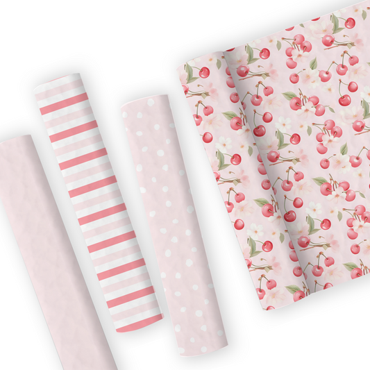 Cherry Leatherette And Coordinating Fabrics