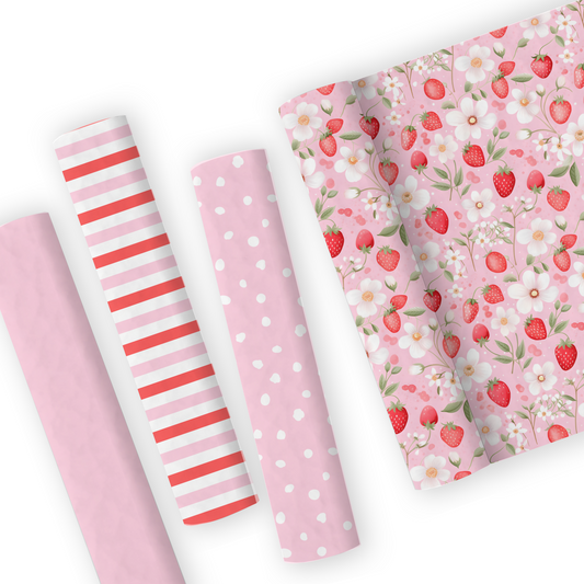 Strawberry Leatherette And Coordinating Fabrics