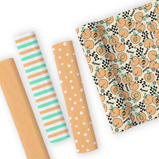 Peach Leatherette And Coordinating Fabrics