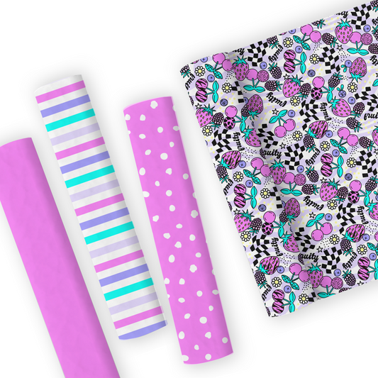 Strawberry And Cherry Leatherette And Coordinating Fabrics