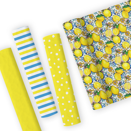 Lemon Leatherette And Coordinating Fabrics