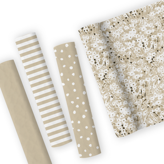Neutral Shabby Chic Floral Leatherette And Coordinating Fabrics